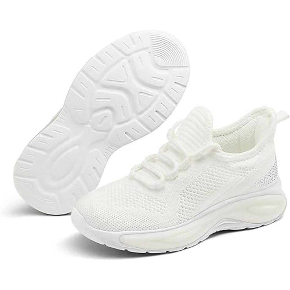 New Runside Little Girls Size 12 White Lace Up Rhinestone Sneaker Tennis Shoes - Picture 5 of 6